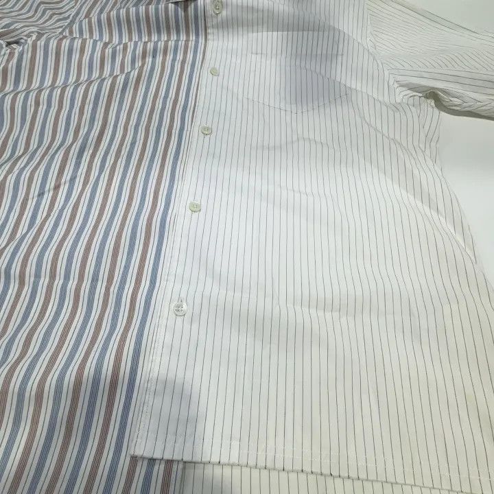 Lanvin Lanvin Asymmetrical Striped Short Sleeve Shirt -2508 Size US S / EU 44-46 / 1 - 7 Thumbnail