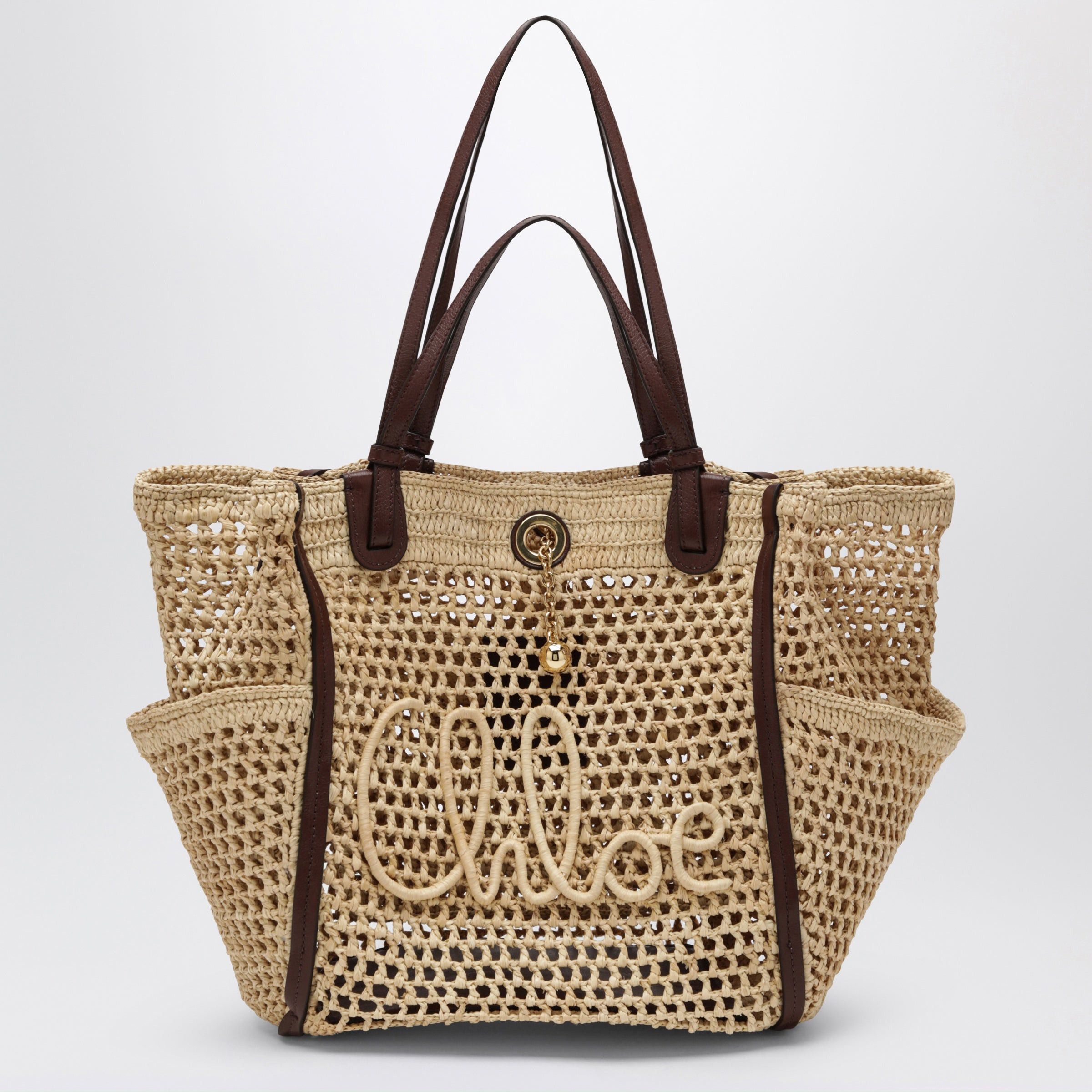 Chloe Chloe Sand/ Brown Iconic Raffia And Leather Bag Size ONE SIZE - 1 Thumbnail