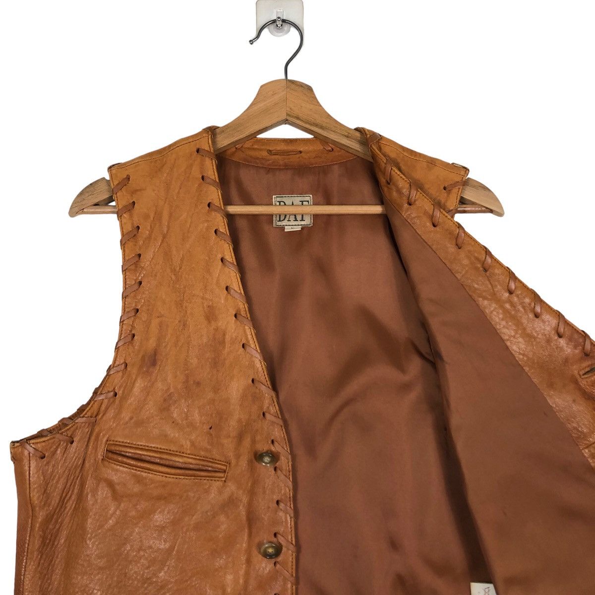 Genuine Leather 🔥Vintage Leather Biker Vest Jacket Daf Japan Issey Miyake Size US L / EU 52-54 / 3 - 12 Thumbnail