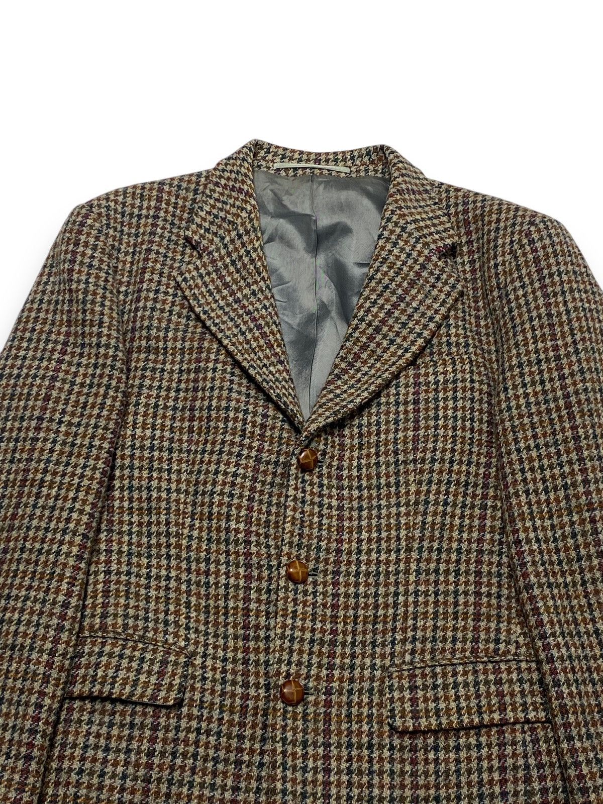 Harris Tweed Vintage HARRIS TWEED Wool Blazer Checkered Plaid Size 48R - 2 Thumbnail