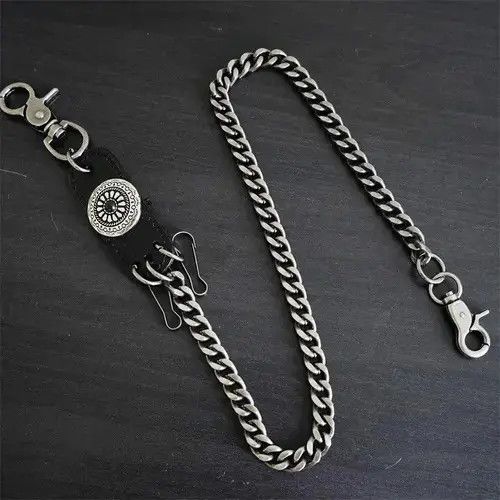 Jewelry Hip Hop Punk Leather Skull Metal Wild Pants Chain Wallet🔥🔥 Size ONE SIZE - 2 Thumbnail