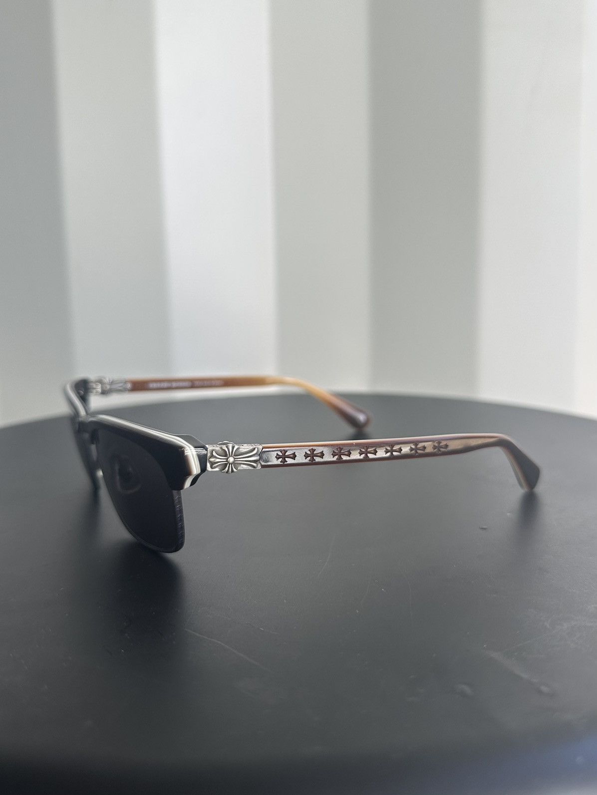 Pre-owned Chrome Hearts Billie Sunglasses In Brown