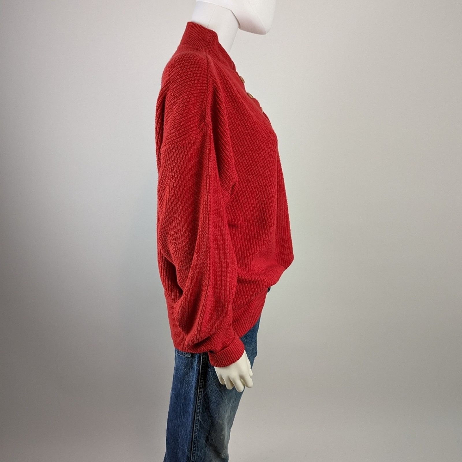 Lands' End Land's End Red Knit Vintage Sweater L Size US L / EU 52-54 / 3 - 3 Thumbnail