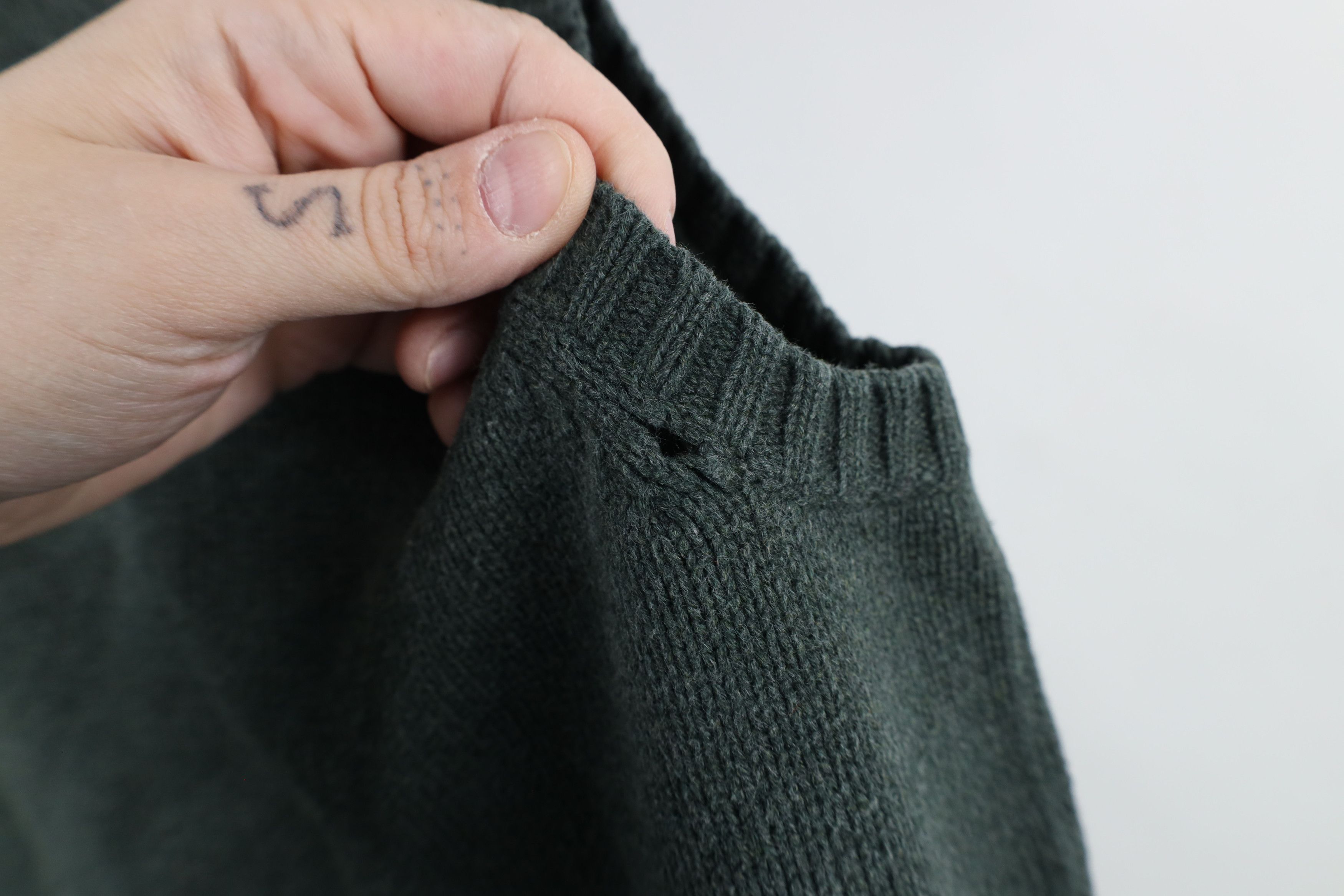 L.L. Bean × Vintage Vintage 90s LL Bean Blank Cotton Knit V-Neck Sweater Vest Size US L / EU 52-54 / 3 - 5 Thumbnail