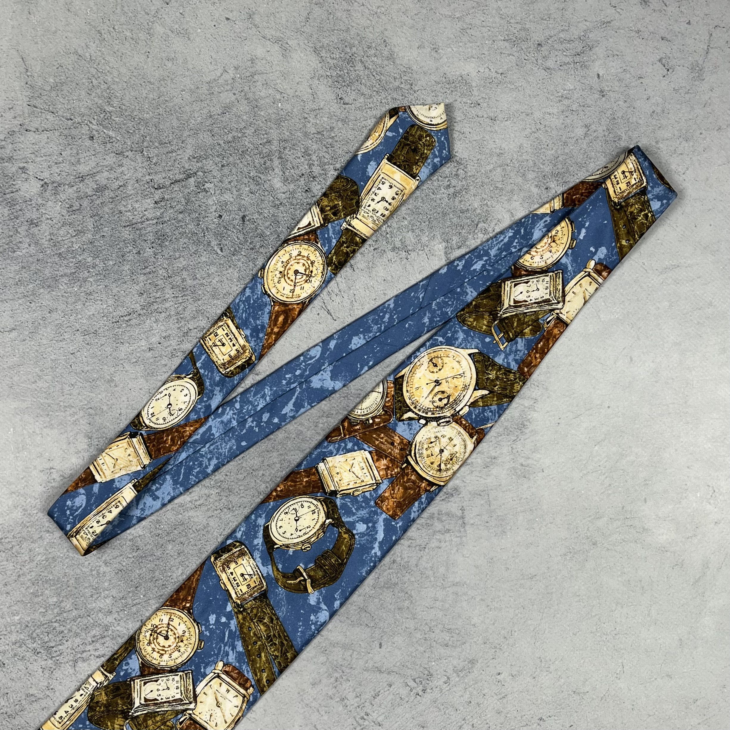 Hugo Boss Vintage Hugo Boss Watch Print Silk Tie 90’s Size ONE SIZE - 3 Thumbnail