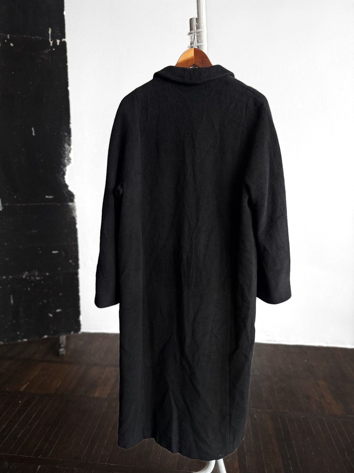 Other Carla Carini Italy Women Black Long Wool Coat Jacket Classic Size L / US 10 / IT 46 - 4 Thumbnail