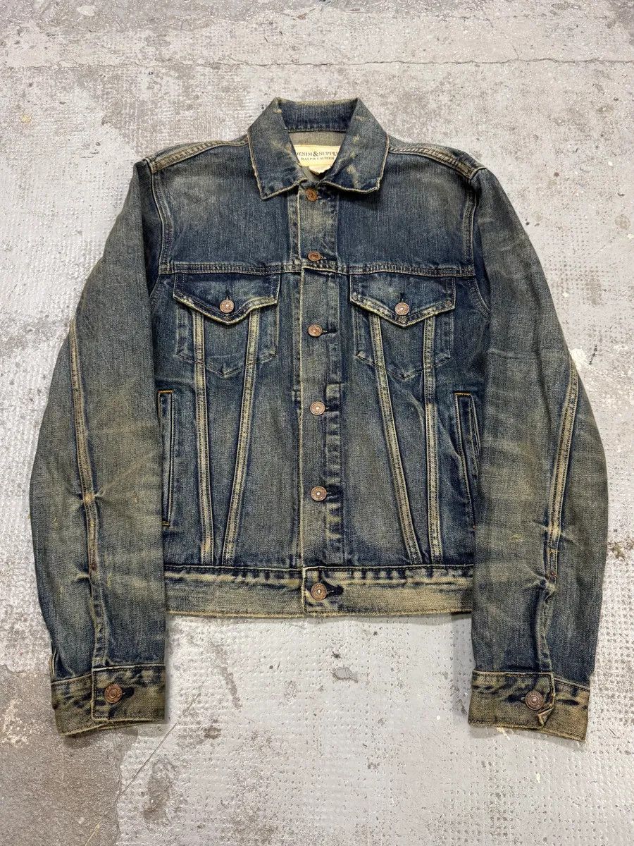 Designer × Polo Ralph Lauren × Vintage 2000s Ralph Lauren Blue USA Flag Eagle Denim Jacket Size US S / EU 44-46 / 1 - 2 Thumbnail
