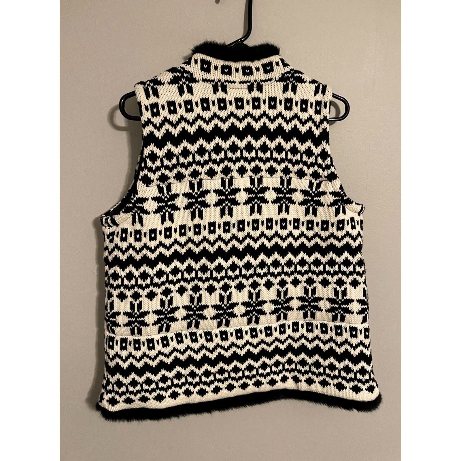 Talbots Talbots Woman Nordic Fair Isle Sweater Vest Faux Fur Trim Ladies Plus 0X Multicolor Size XL / US 12-14 / IT 48-50 - 4 Thumbnail