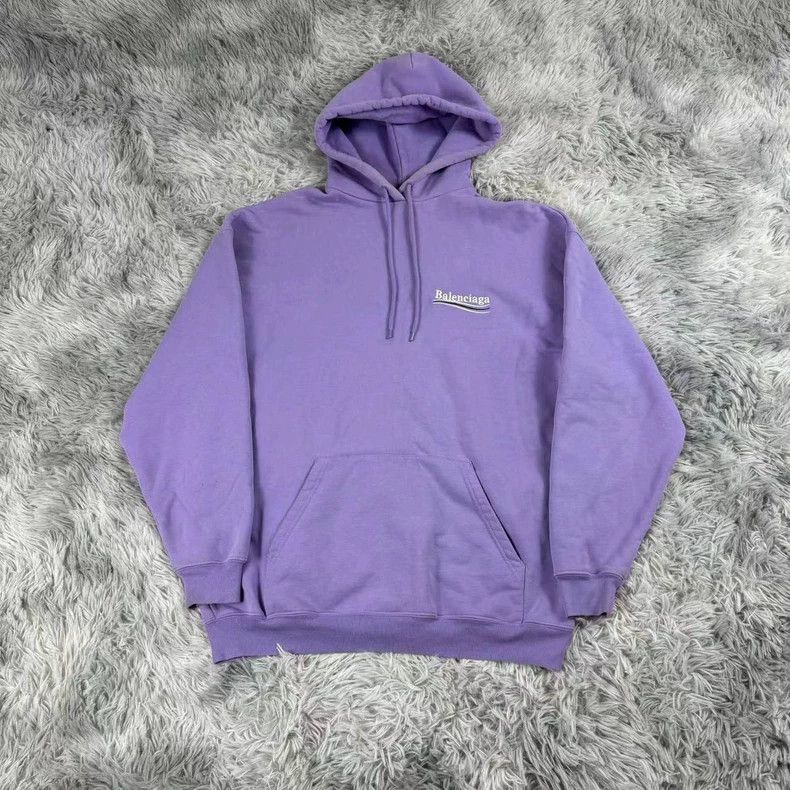 Balenciaga Balenciaga Purple Embroidered Hoodie for Men - dmc Size US XS / EU 42 / 0 - 1 Thumbnail