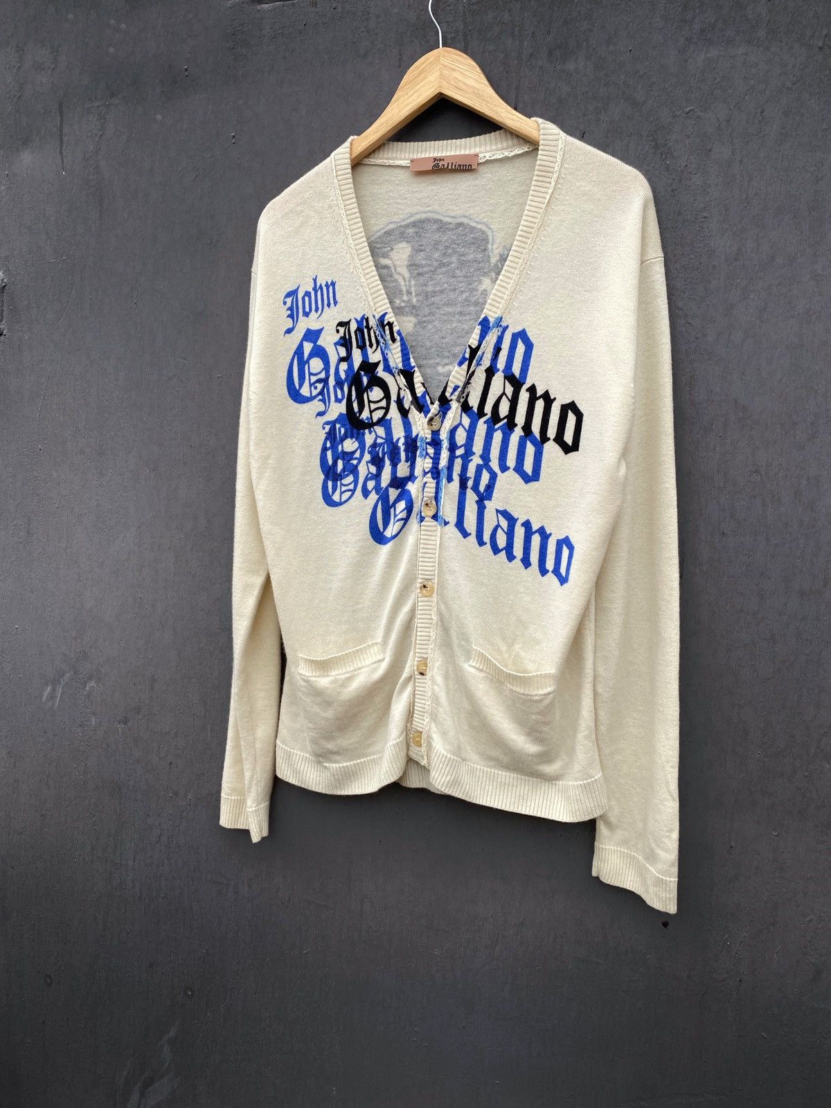 John Galliano × Vintage John Galliano wool cardigan back two face print size L Rare Size US L / EU 52-54 / 3 - 1 Thumbnail
