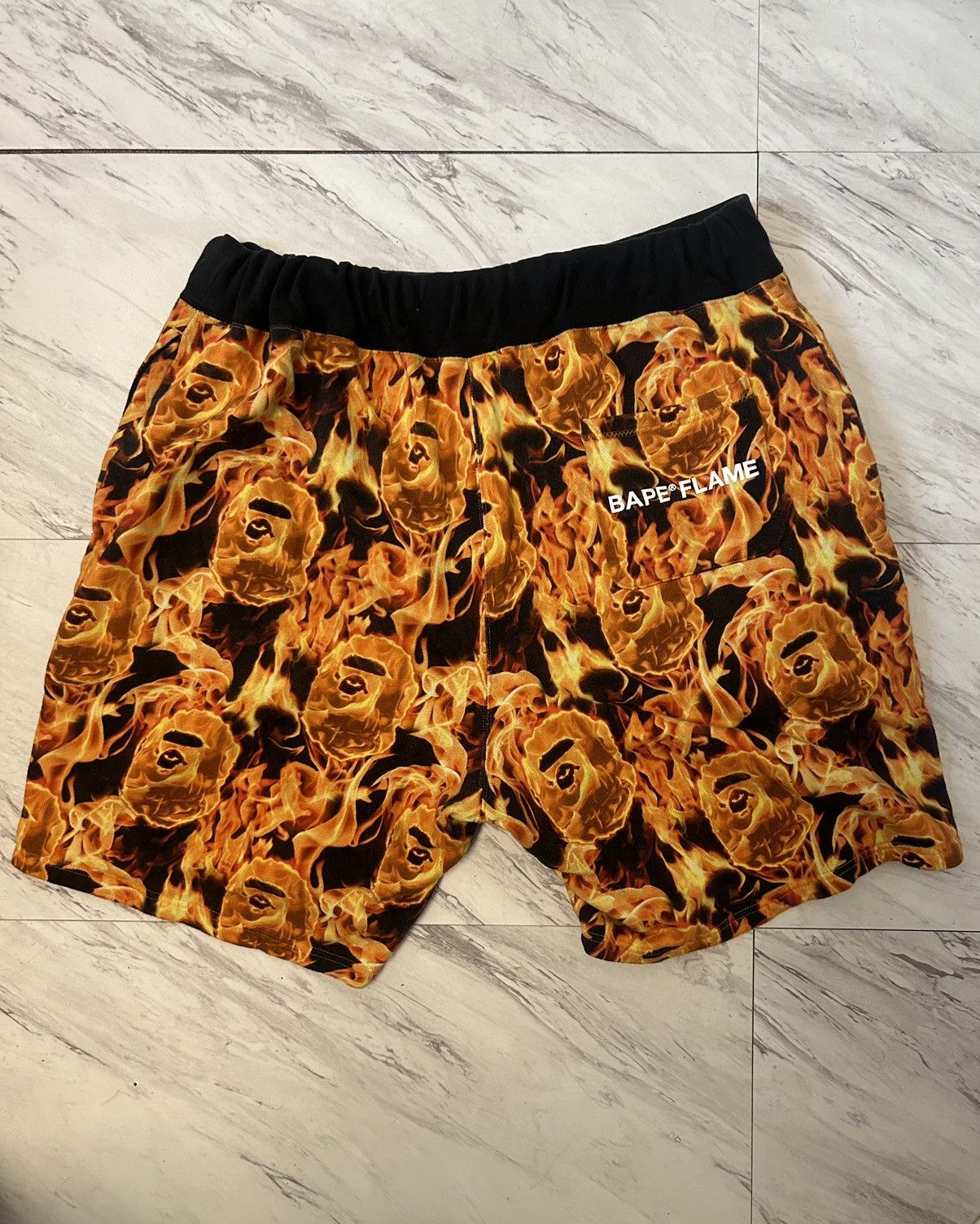 Bape Bape Flame Sweat Shorts Size US 36 / EU 52 - 2 Thumbnail
