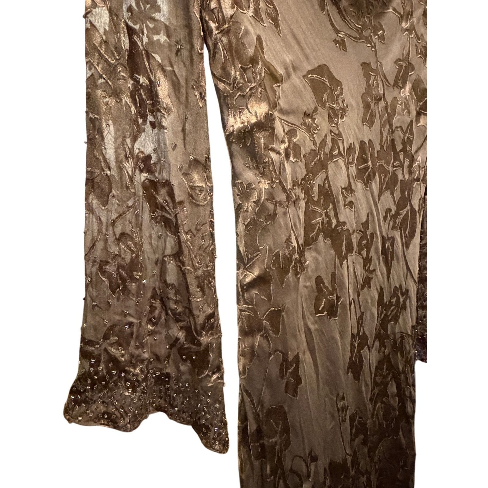 Adrianna Papell Papell Boutique Evening Cowl Neck Maxi Dress Gold Women 8 Size M / US 6-8 / IT 42-44 - 6 Thumbnail