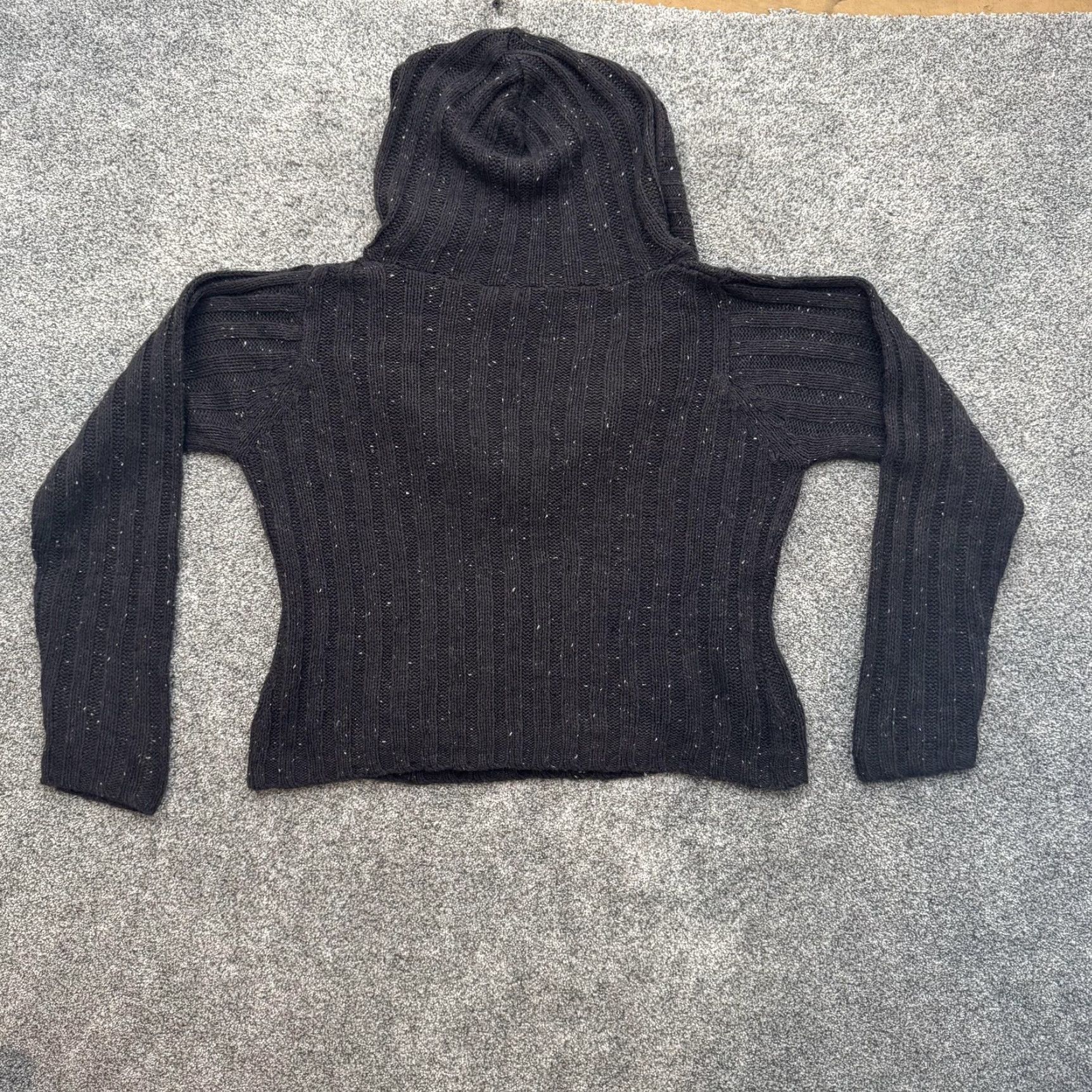 Vintage VINTAGE Unbranded B Moss Cable Knit Hooded Cropped Sweater L Gray Dark Academia Streetwear Women Pullover Hoodie Pockets 21.5in 47in Chest Size L / US 10 / IT 46 - 7 Thumbnail