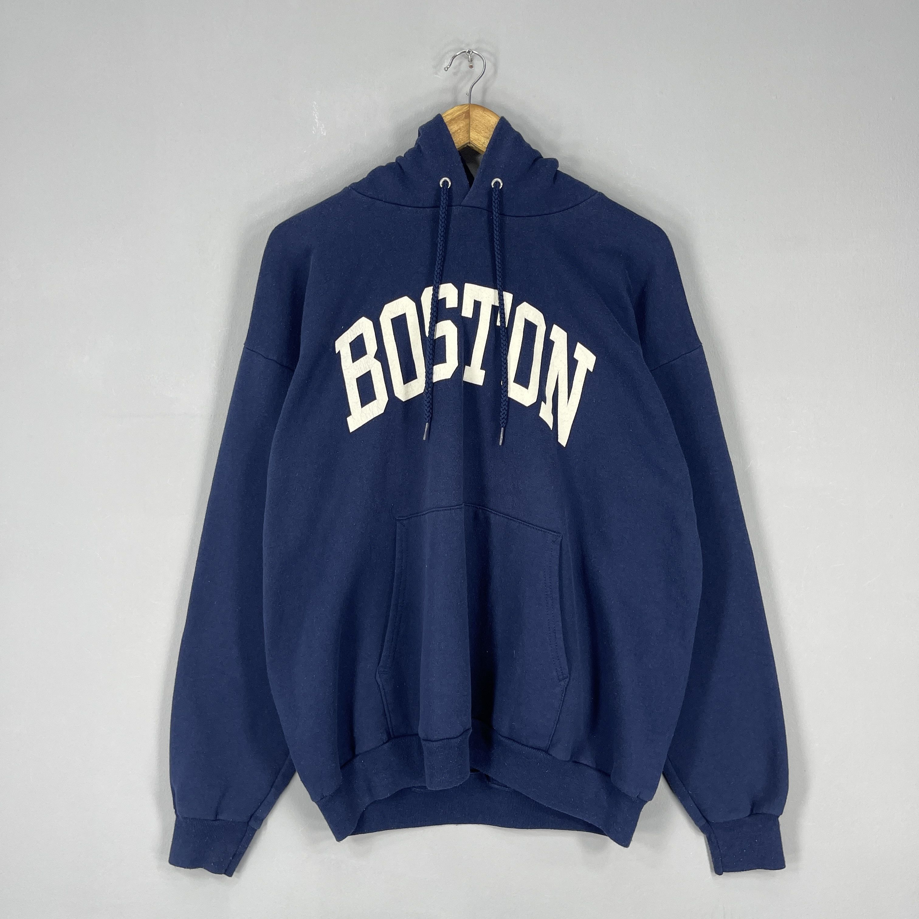 Vintage Vintage 90s BOSTON Spellout Printed Pullover Hoodie Size US L / EU 52-54 / 3 - 3 Thumbnail