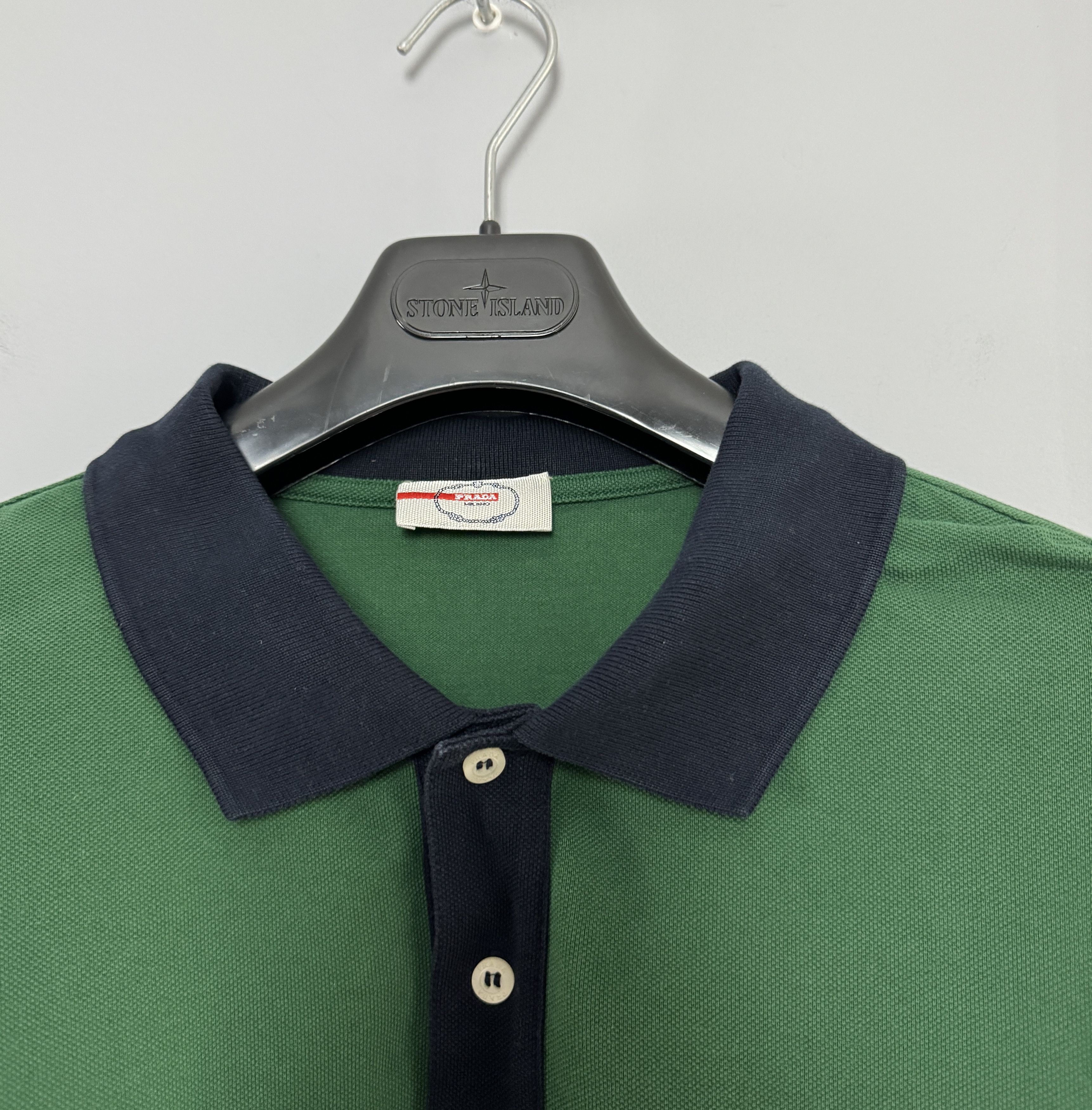 Prada Prada Milano Polo Shirt Long Sleeve Small Logo Green Size L Size US L / EU 52-54 / 3 - 3 Thumbnail