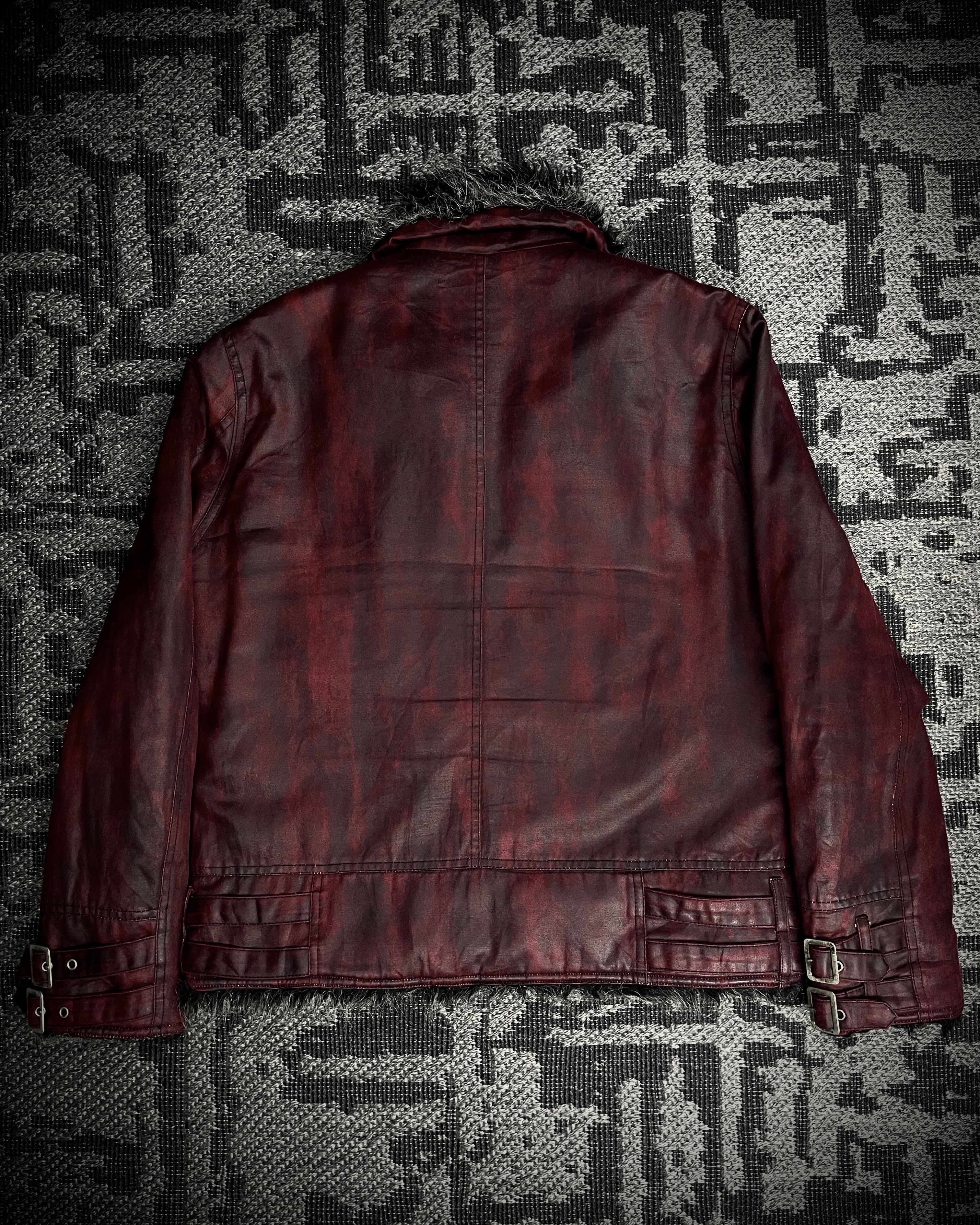 BERNINGS SHO Bernings Sho Deep Red Coated Faux Fur Jacket Size US M / EU 48-50 / 2 - 3 Thumbnail