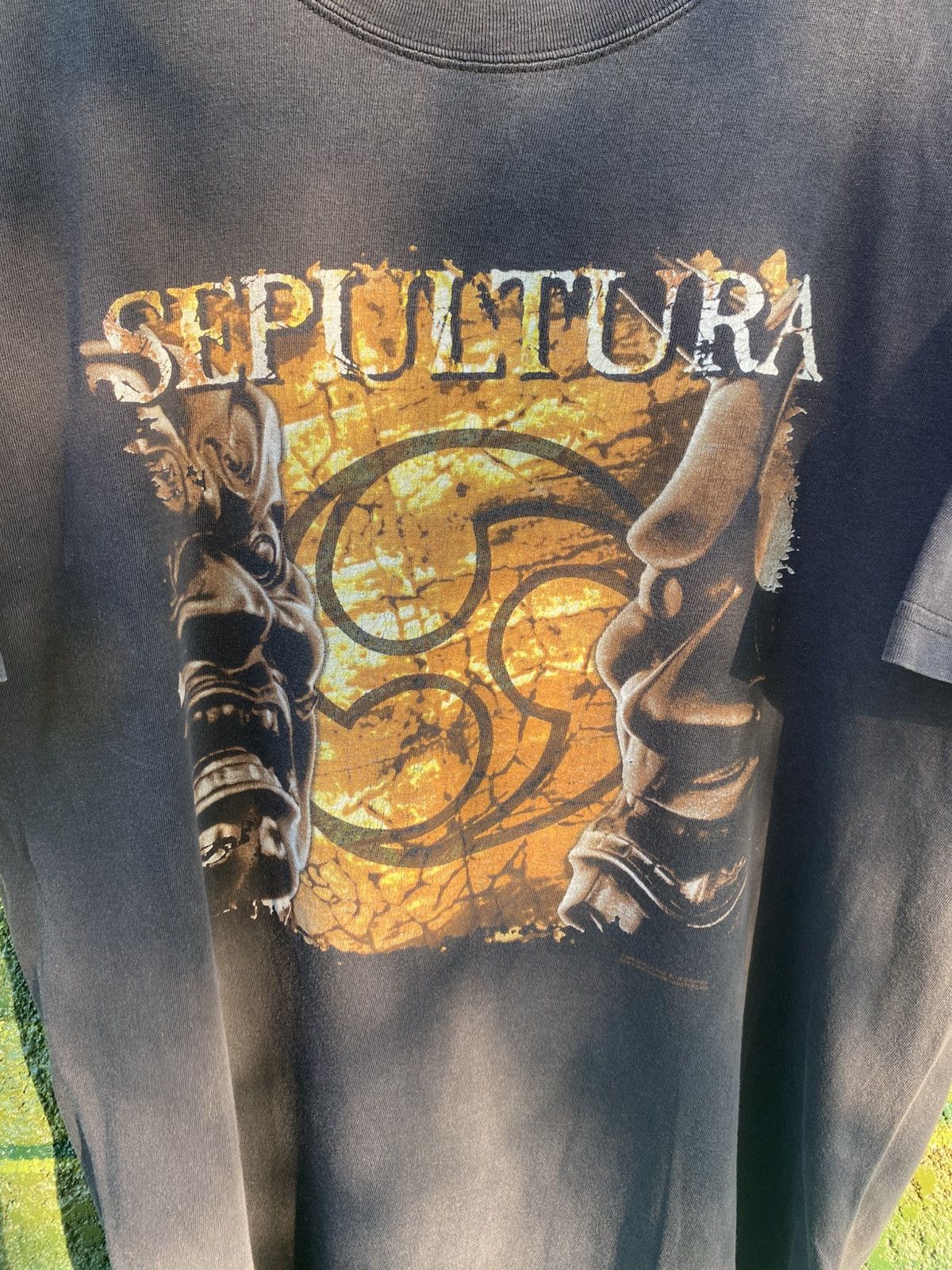 Vintage rare 1998 Sepultura Against blue grape band tee