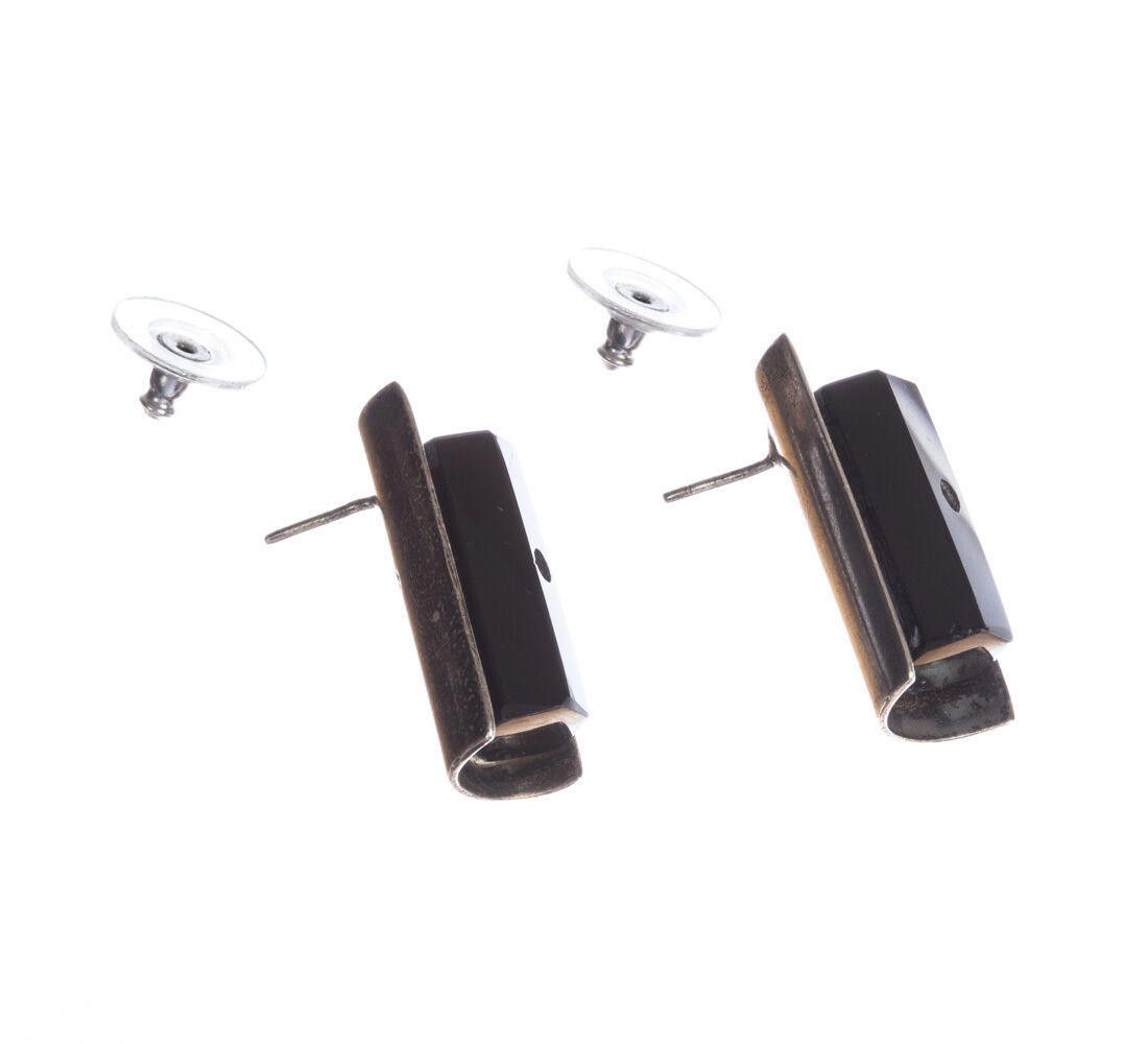 Handmade Sterling Silver Mexican Black Onyx Earrings Size ONE SIZE - 6 Thumbnail