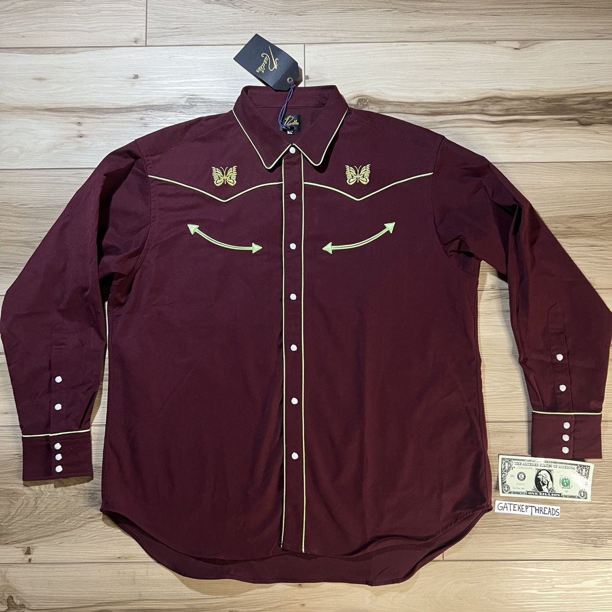 Needles Western Snap Shirt Butterfly Embroidered Cowboy