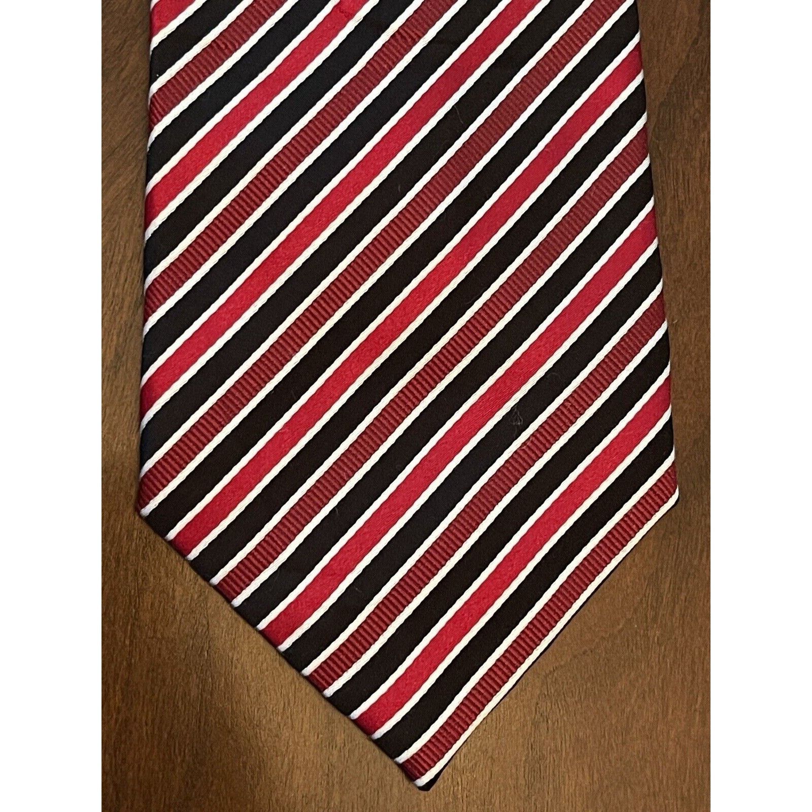 Stafford Stafford Essentials Red Black Repp Hand Made Silk Size ONE SIZE - 1 Thumbnail