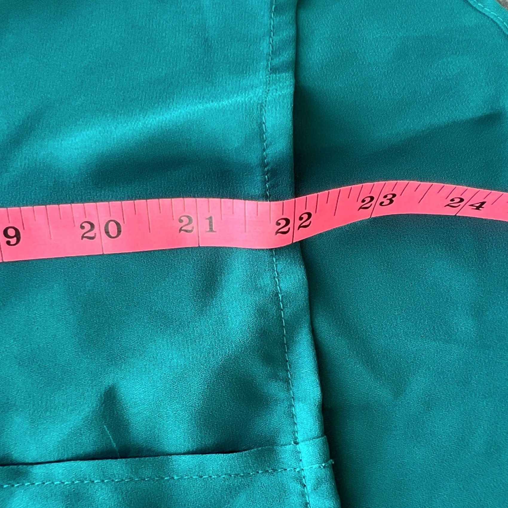 Anthropologie VINTAGE Maeve by Anthropologie Chiffon Split Neck Hi-Low Teal Blouse Women 2 Shirt Sleeveless Size XS / US 0-2 / IT 36-38 - 5 Thumbnail