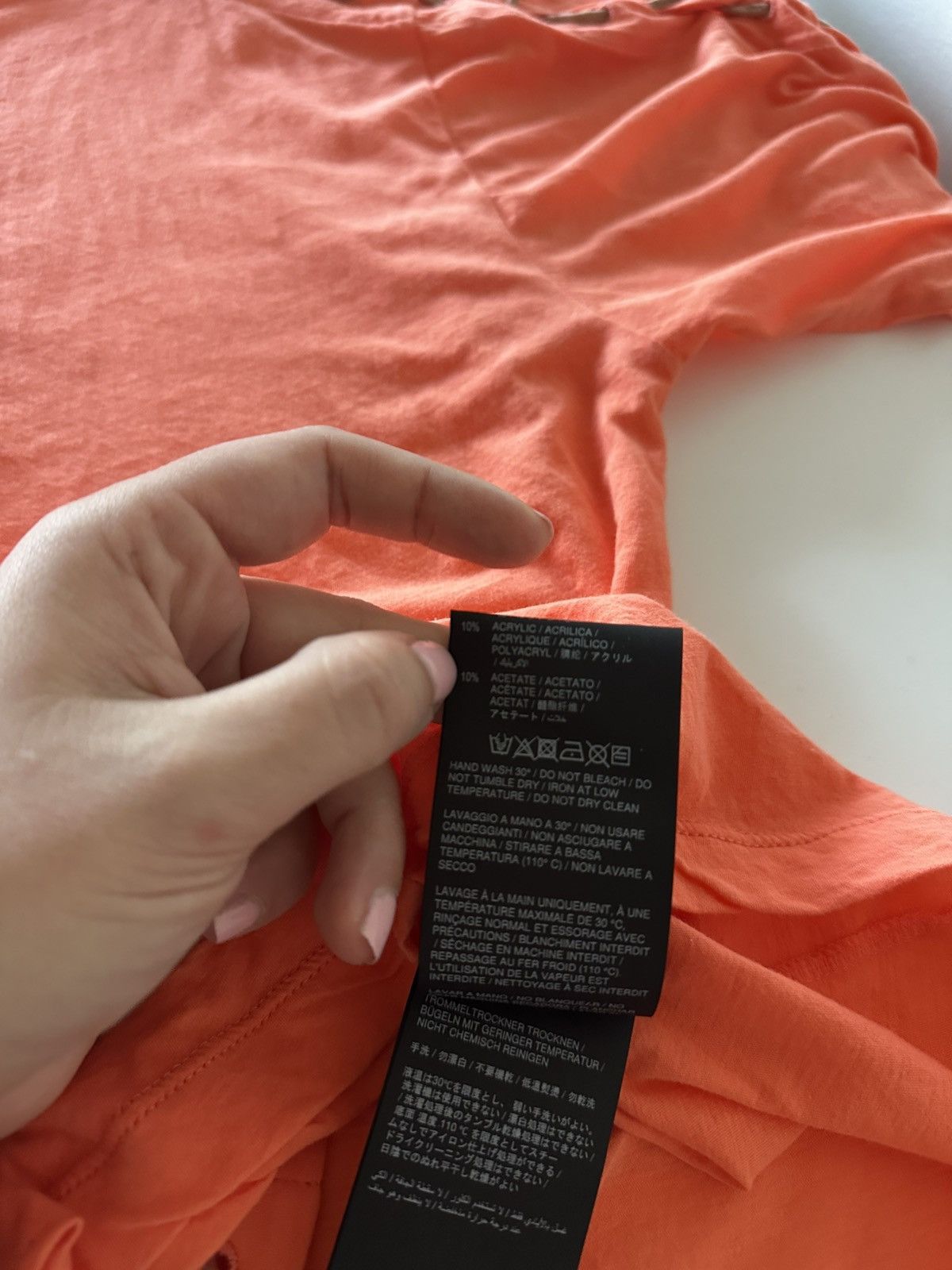 Unravel Project Ben Taverniti Unravel Project Cotton Lace Up Orange Tee S Size S / US 4 / IT 40 - 6 Thumbnail