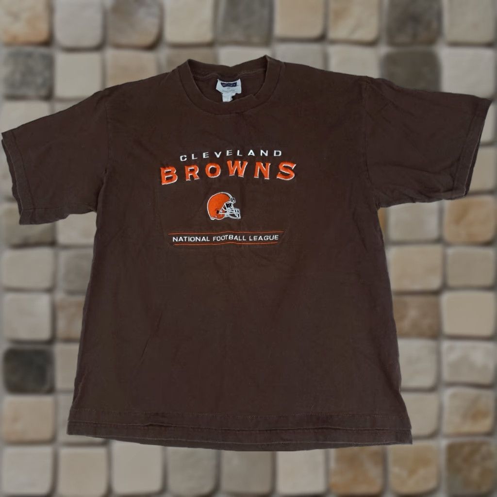 Vintage VINTAGE Cleveland Browns T-Shirt Embroidered 90s CSA Brown Cotton Crew Neck Unisex Adults L Size US L / EU 52-54 / 3 - 1 Thumbnail