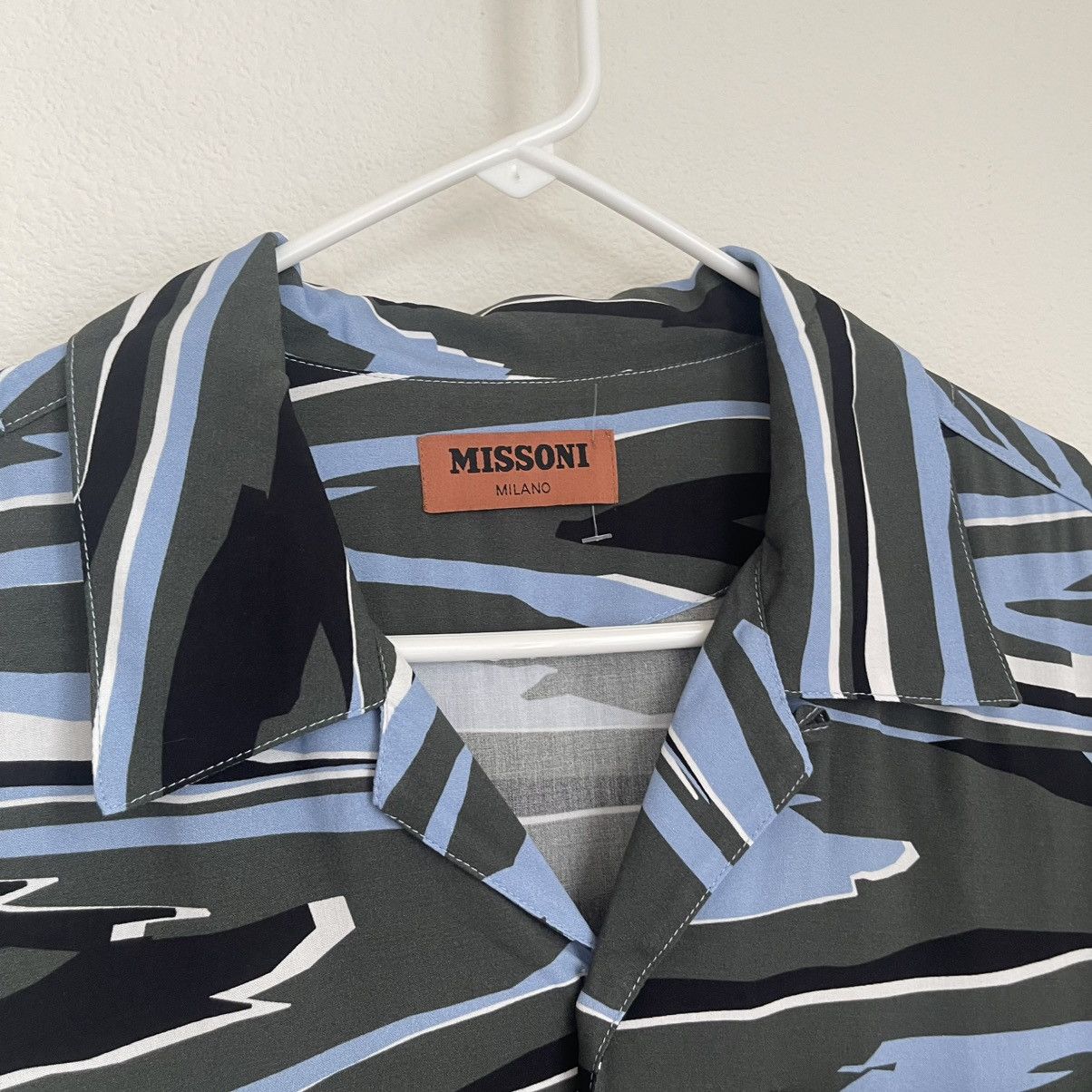 Missoni NEW Missoni Viscose Rayon Button Down Short Sleeve Shirt Size US S / EU 44-46 / 1 - 3 Thumbnail