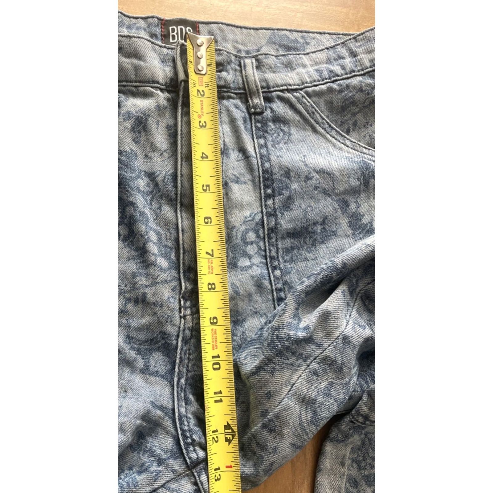 Bdg BDG Jeans: Urban High Rise Baggy Carpenter Paisley Denim Women Size 31 34x30 Blue 100% Cotton Rise High Inseam 30 Size 24" / US 00 / IT 34 - 7 Thumbnail