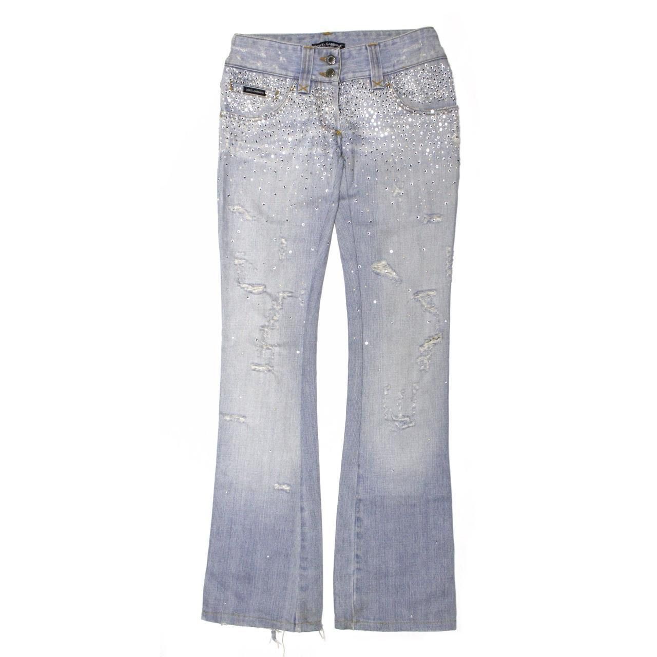 Dolce & Gabbana DOLCE & GABBANA SWAROVSKI JEANS Size 26" / US 2 / IT 38 - 1 Thumbnail