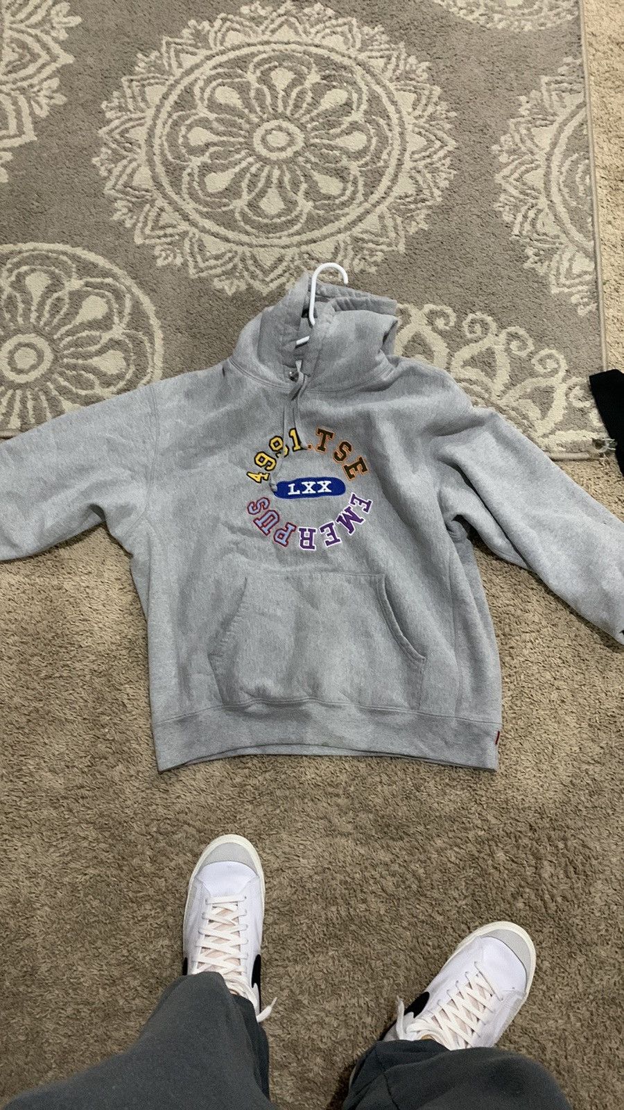 image of Supreme Reverse Hooded Sweatshirt in Grey, Men's (Size Medium)