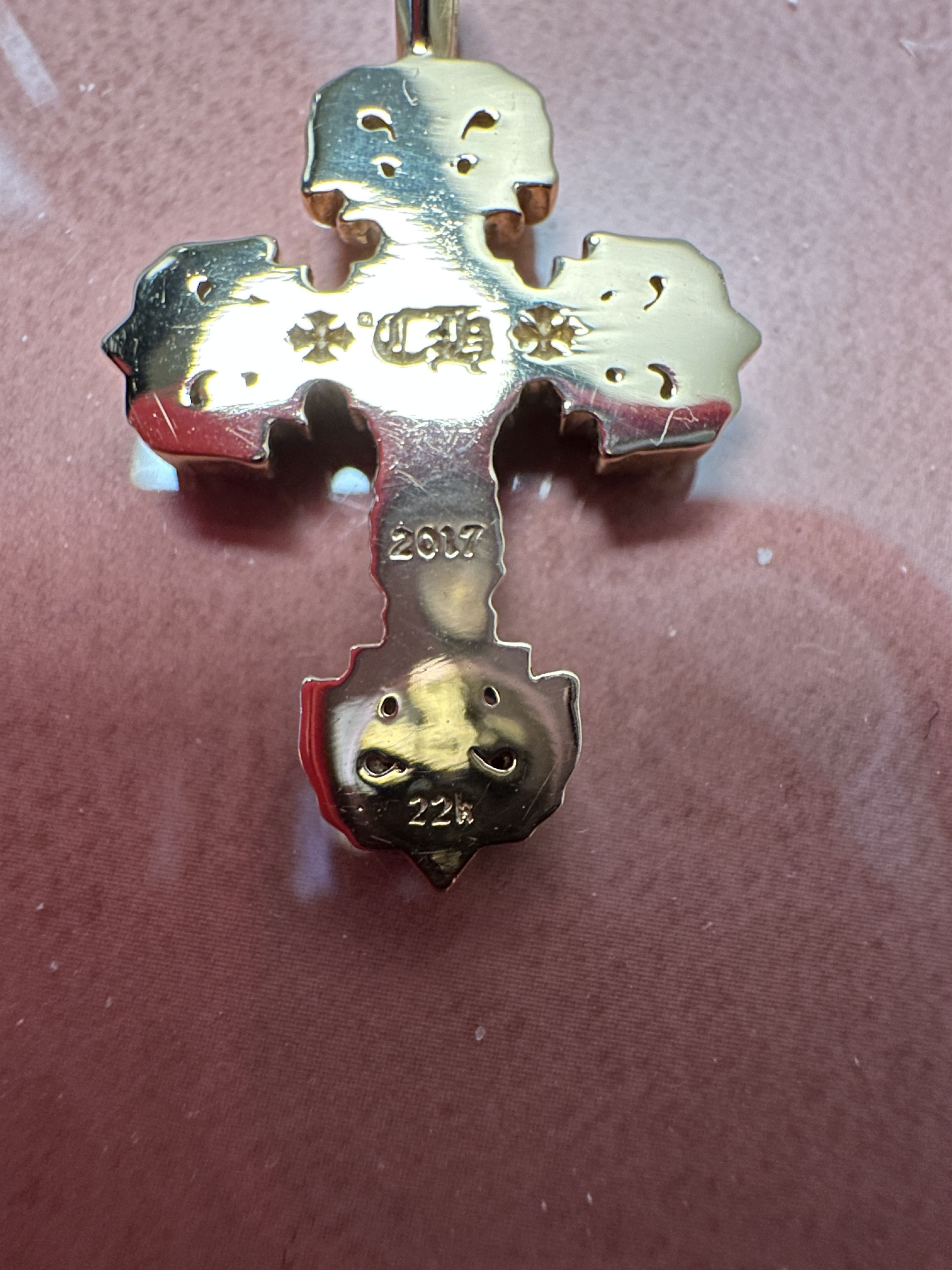 Chrome Hearts Chrome Hearts 22K Gold Single Diamond Filigree Cross Charm Size ONE SIZE - 4 Thumbnail