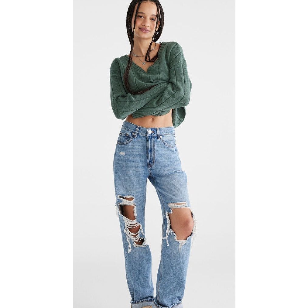 Aeropostale Vintage Aeropostale Distressed Blue Jeans - 90s Hip Hop XS Size 24" / US 00 / IT 34 - 1 Thumbnail