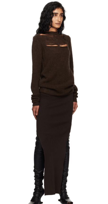 Rick Owens BNWT AW25 RICK OWENS "CONCORDIANS" RIB SACRISKIRT SKIRT XS Size 25" / US 0 / IT 36 - 10 Thumbnail