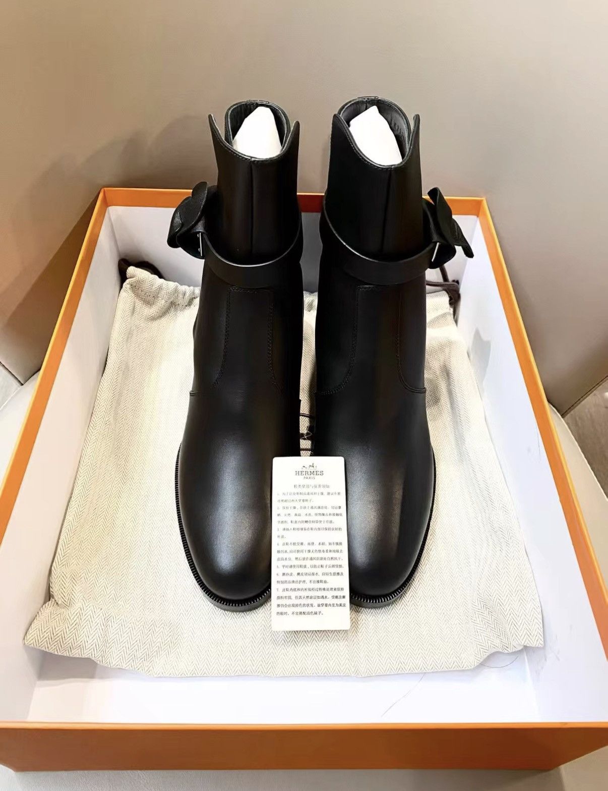 Hermes Hermès Classic Calfskin Ankle Boots with Kelly Buckle J33 Size US 7.5 / IT 37.5 - 2 Thumbnail