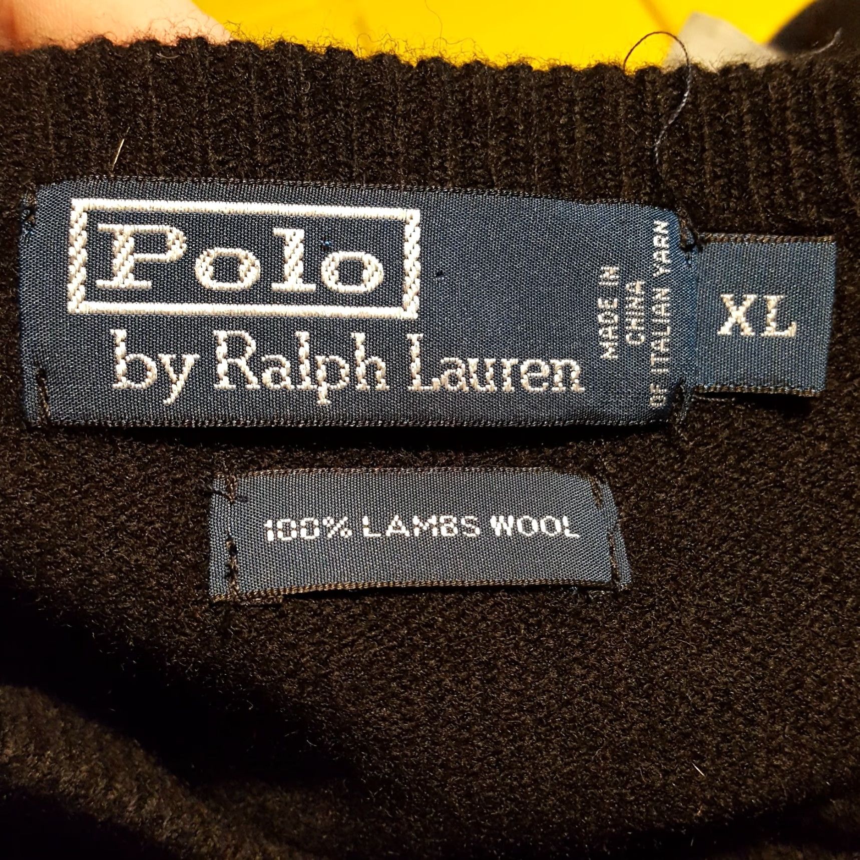 Polo Ralph Lauren VINTAGE Polo Ralph Lauren Mens Size XL Pony Logo Knit Pullover Sweater Black Lambs Wool V-Neck Preppy Size US XL / EU 56 / 4 - 6 Thumbnail