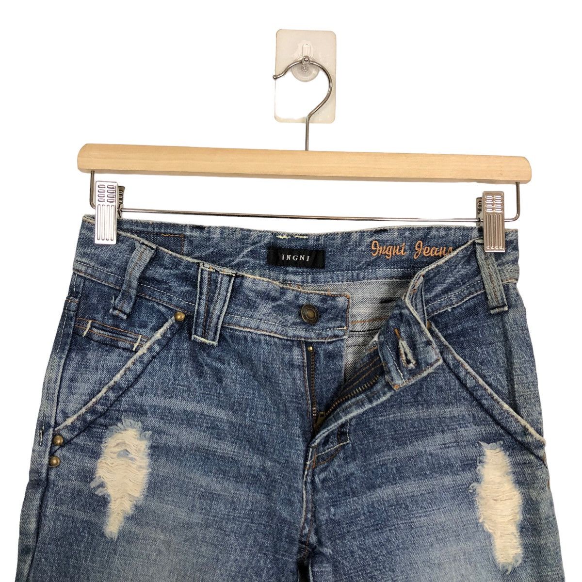 Japanese Brand 🔥RARE BOWCUT DISTRESSED DENIM JEANS INGNI JAPAN Size US 26 / EU 42 - 10 Thumbnail