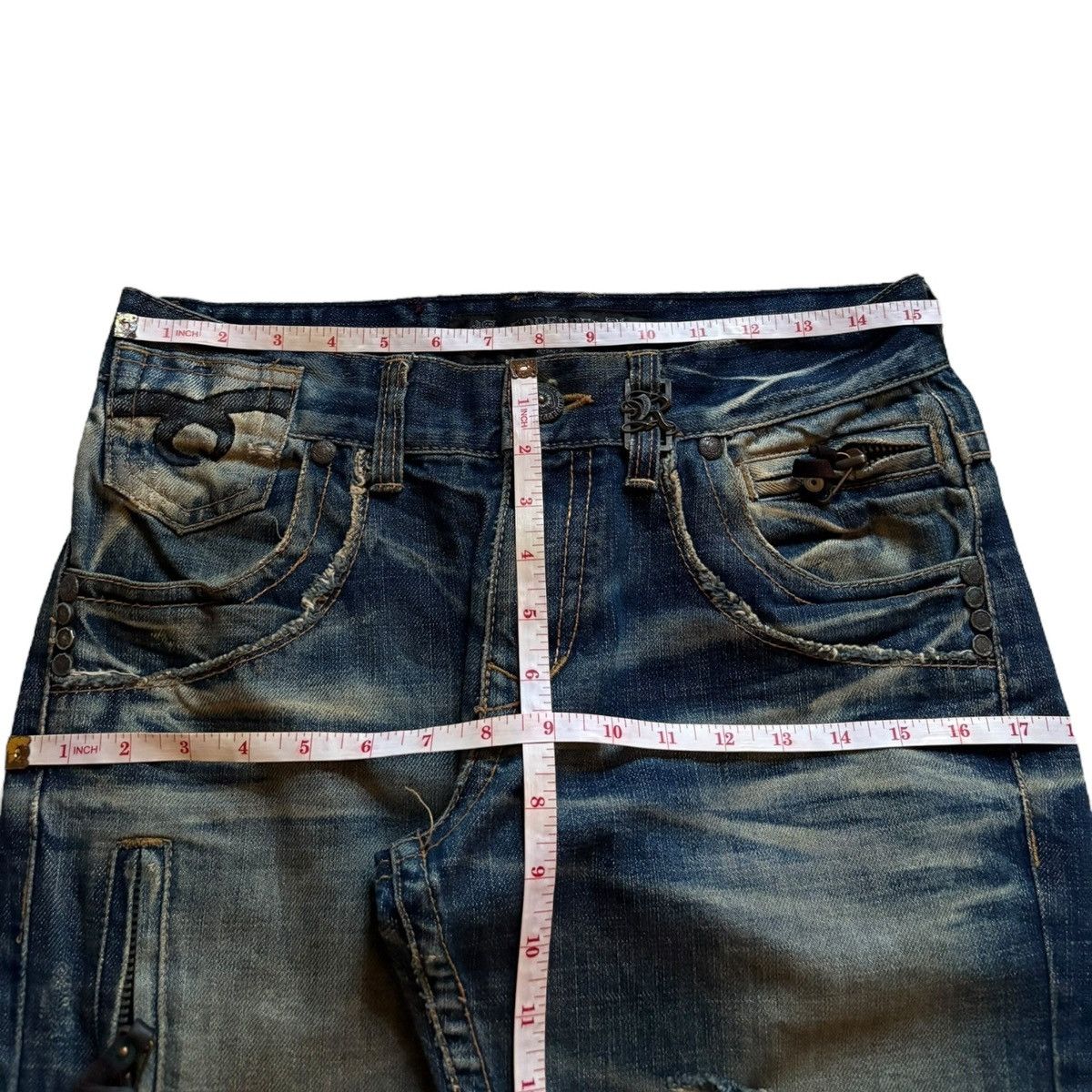 Dsquared2 Vintage Red Pepper Rusty Mud Wash Tactical Rip Jeans Size US 31 - 14 Thumbnail