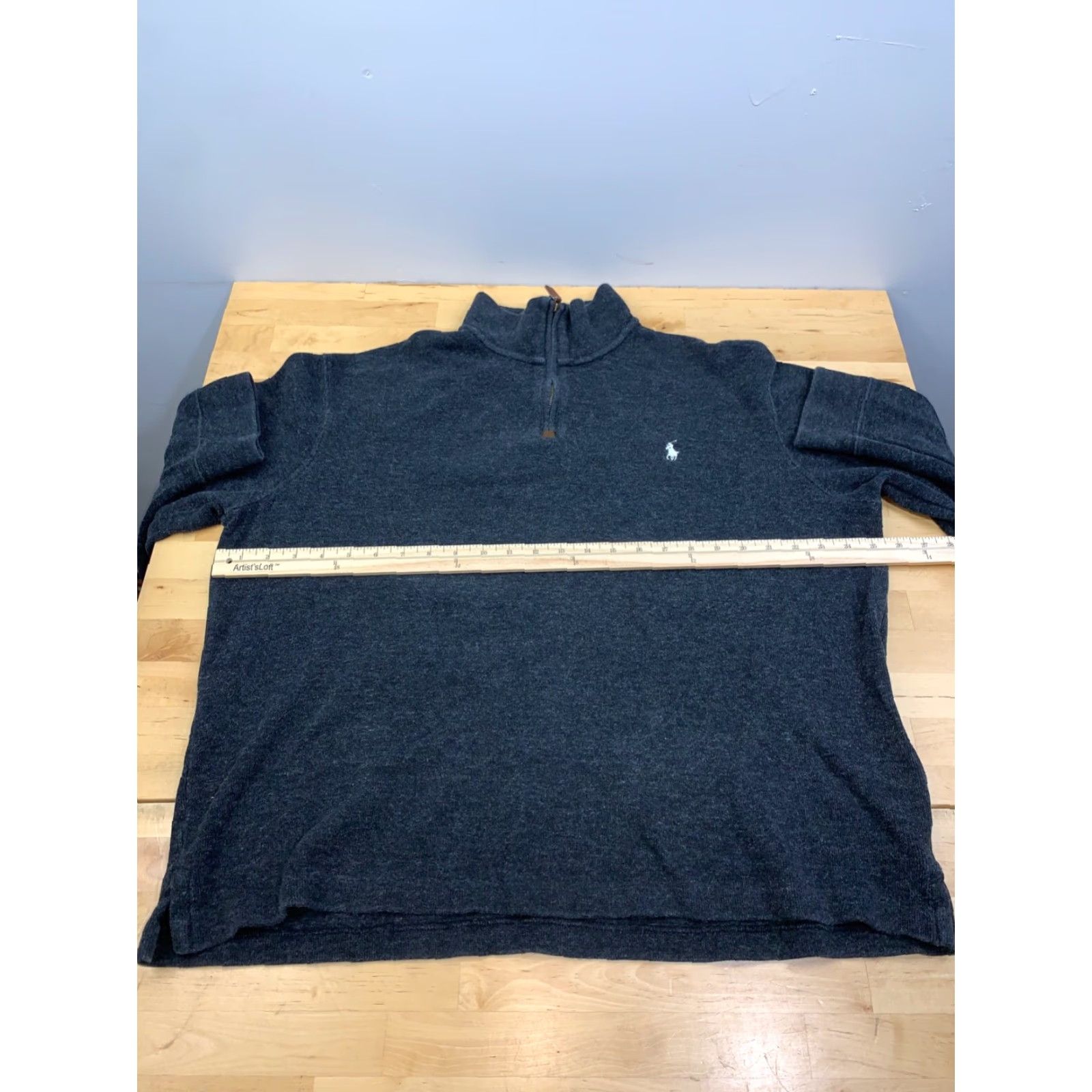 Polo Ralph Lauren Polo Ralph Lauren 1/4 Zip Pullover Sweater Mens XL Charcoal Gray Preppy 11160 Size US XL / EU 56 / 4 - 5 Thumbnail