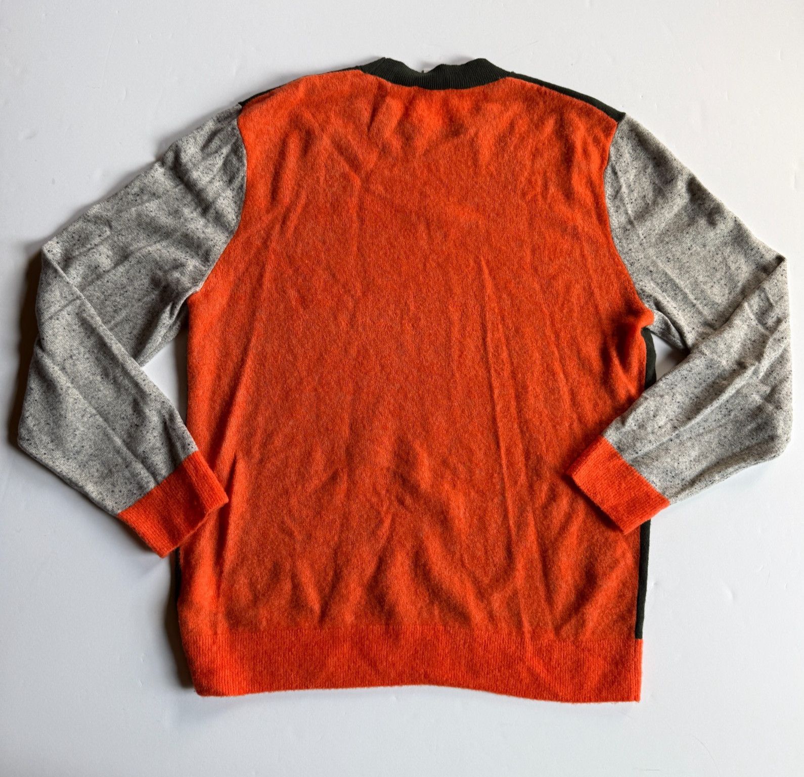 Cos COS Colorblock Crewneck Wool Sweater – Olive/Orange/Grey Size US S / EU 44-46 / 1 - 6 Thumbnail