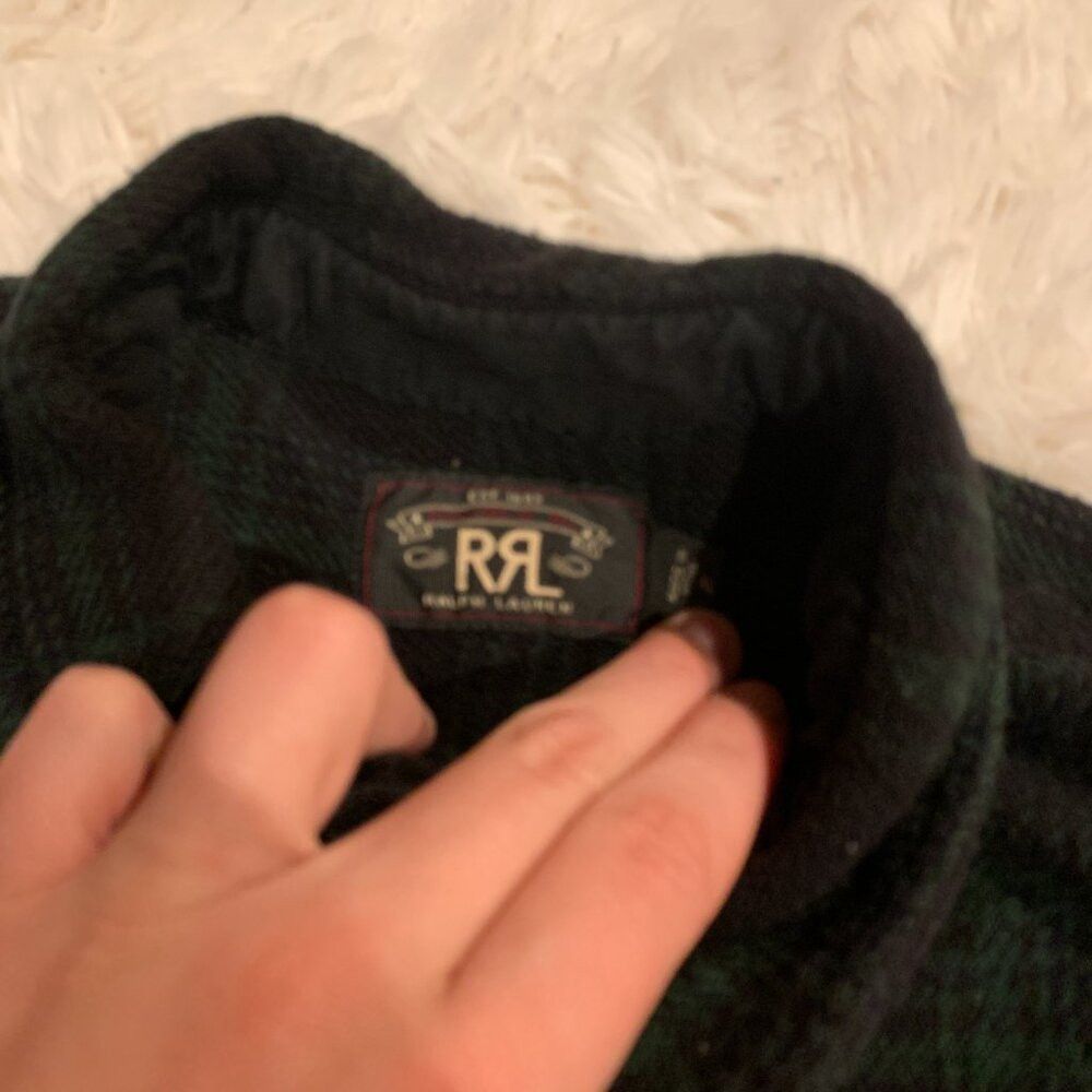RRL Ralph Lauren RRL Ralph Lauren Flannel Shirt XL Checkered Stripe Green We Size US XL / EU 56 / 4 - 5 Thumbnail
