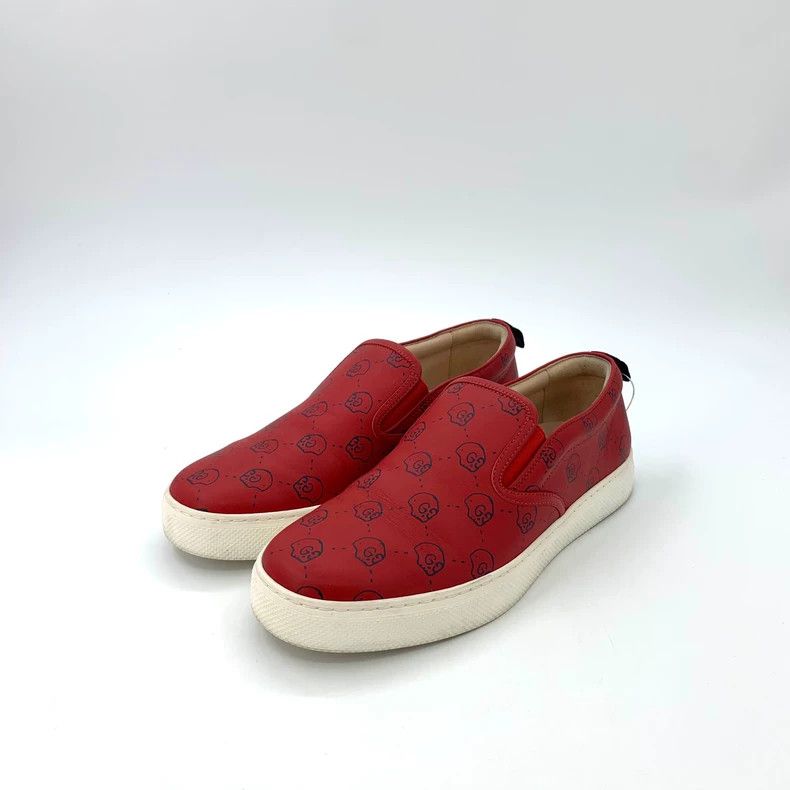 Gucci Gucci Red logo printed one-foot casual board shoes 2502-Nex Size US 8 / EU 41 - 1 Thumbnail