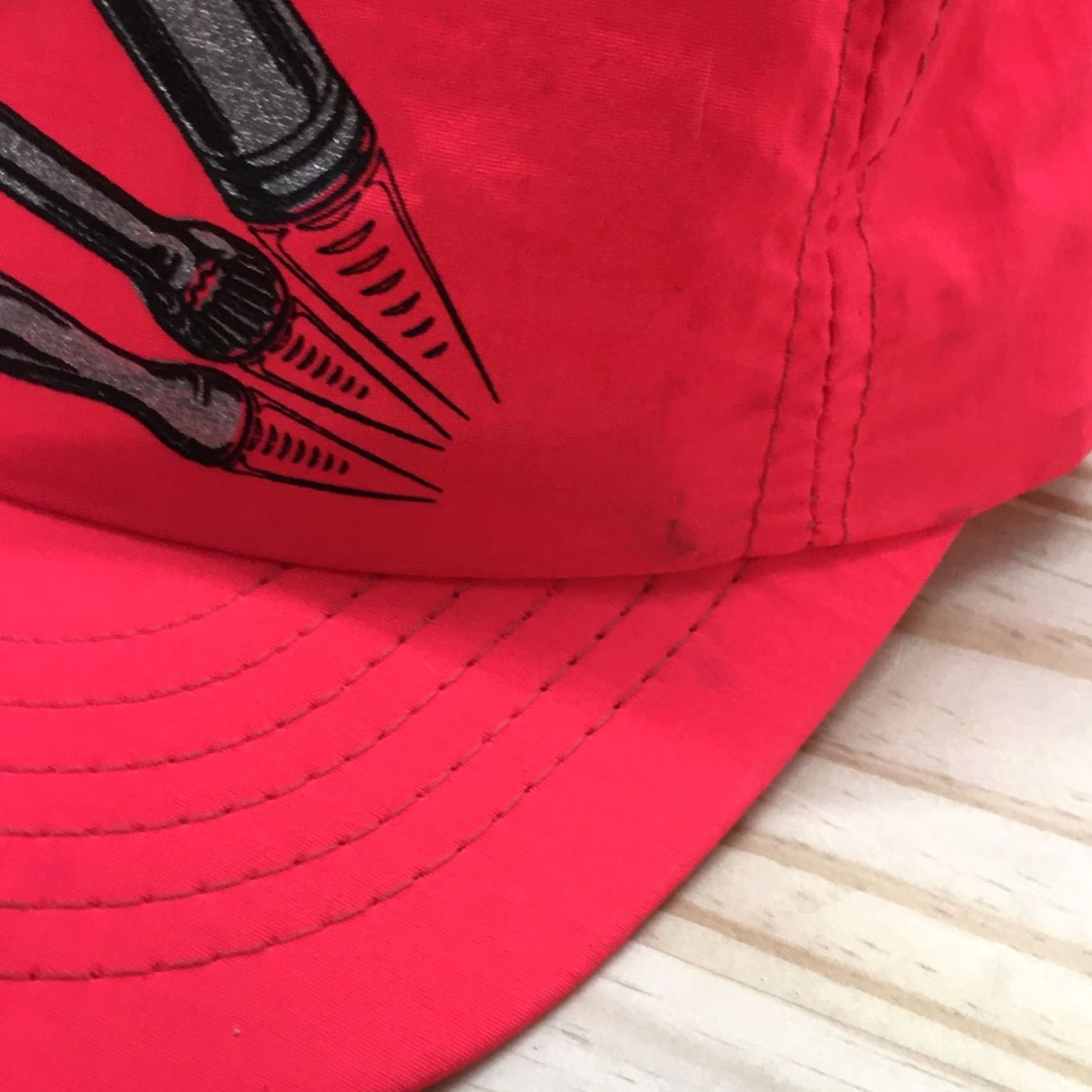 Vintage Snap On Baseball Hat Men Pink One Size Adjustable Curved Brim Embroidered Logo Size ONE SIZE - 2 Thumbnail