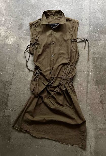 Junya Watanabe AD2002 Deconstructed Drawstring Sleeveless Dress Size L / US 10 / IT 46 - 2 Thumbnail