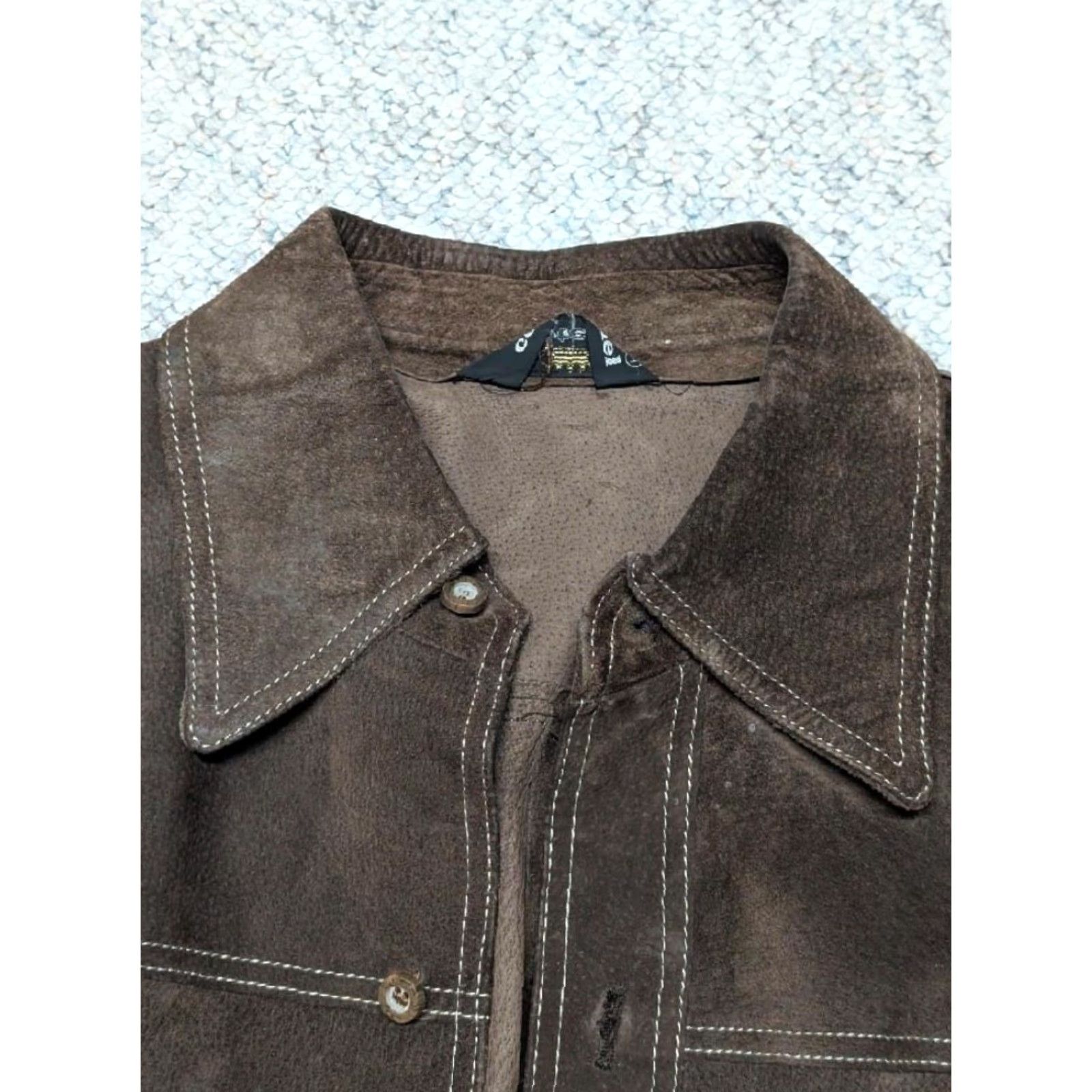 Vintage VINTAGE Cortefiel Leather Shirt Mens Trucker Cowboy Western Brown 38-40 M Long Sleeve Leather 1970s Brazil-made Size US M / EU 48-50 / 2 - 7 Thumbnail