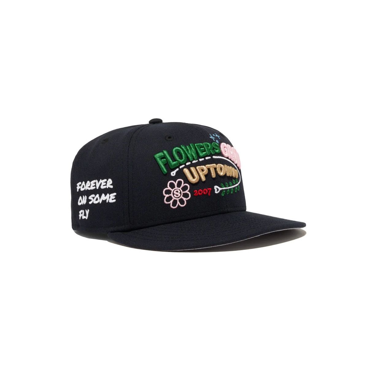 New Era Jae Tip Navy New Era Fitted Hat Uptown Grows Flowers Size ONE SIZE - 2 Thumbnail