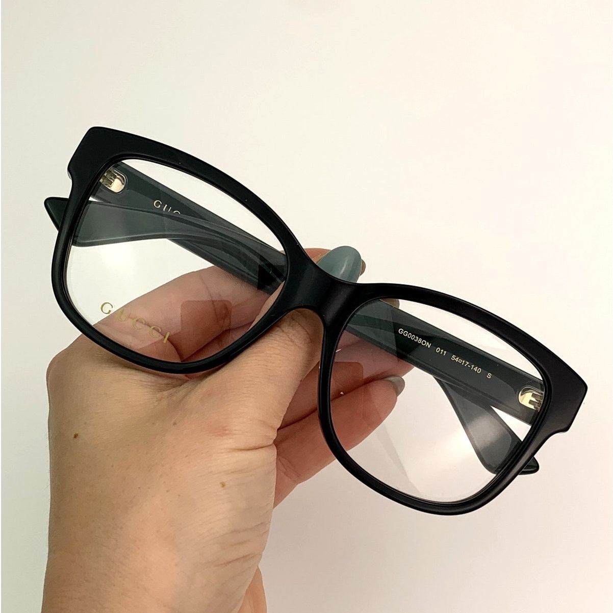 Gucci NEW Gucci Eyeglasses GG0038ON 011 Black Green Transperent Size ONE SIZE - 4 Thumbnail
