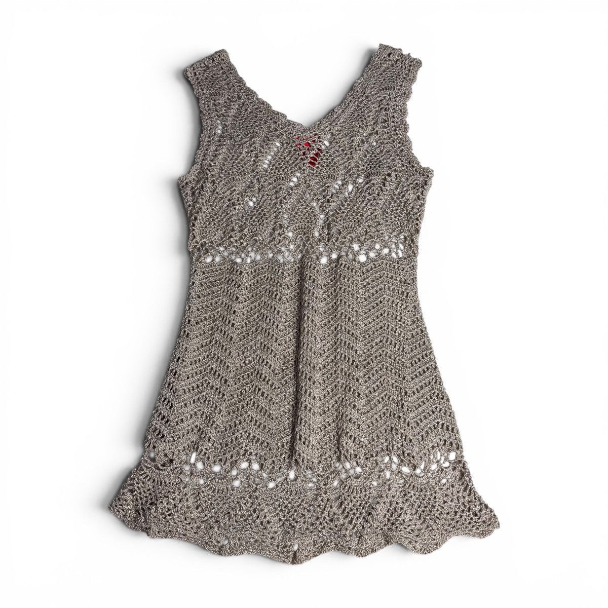 Other V Cristina Shimmery Gold Patterned Crochet Tank Top Dress Size M / US 6-8 / IT 42-44 - 5 Thumbnail