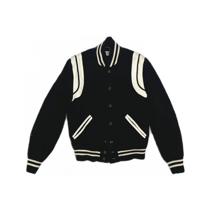 Saint Laurent Paris Saint Laurent Black SS22 Teddy Varsity Jacket -2507 Size S / US 4 / IT 40 - 8 Thumbnail
