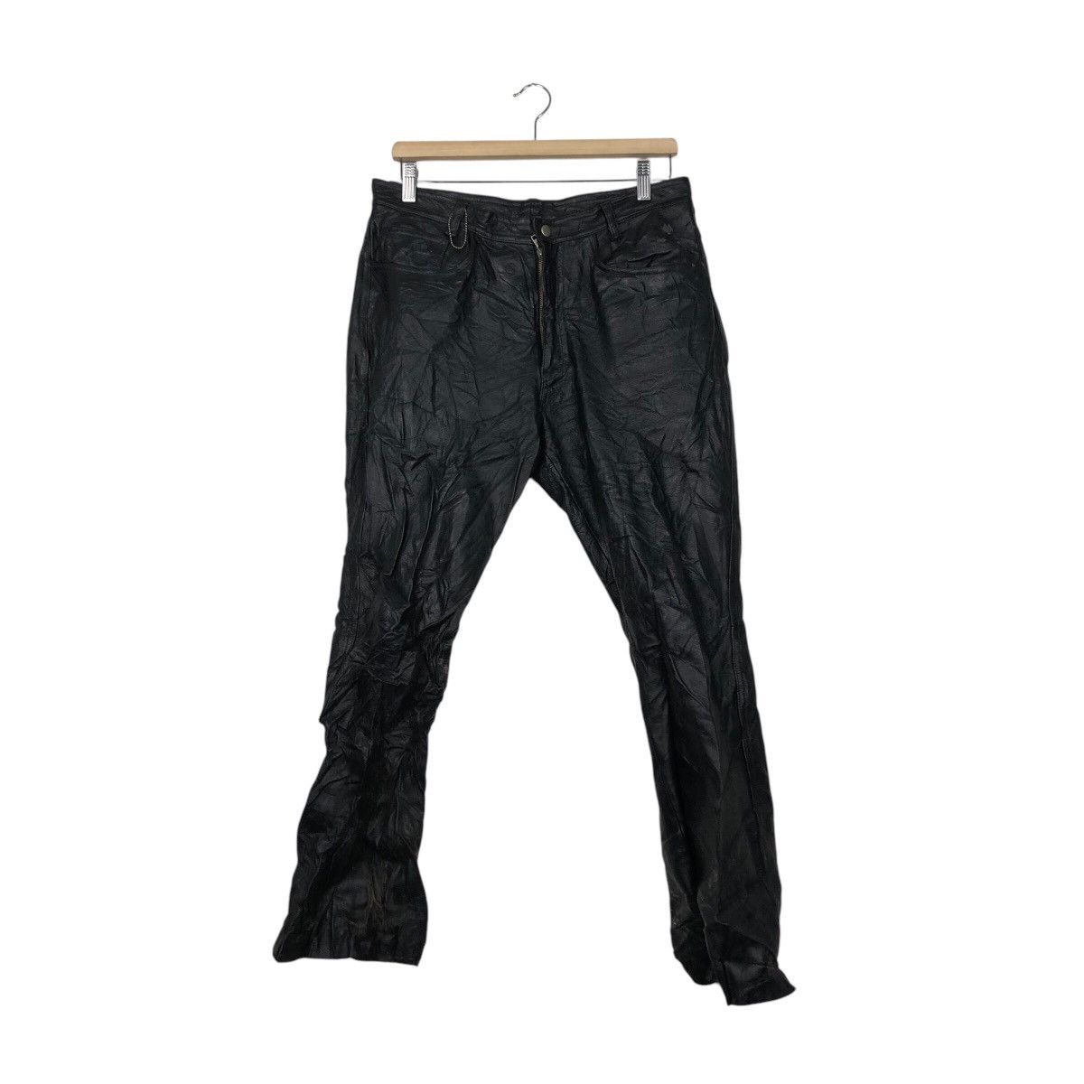 Japanese Brand Vintage Genuine Leather Pants Union Made C'emen IsseyMiyake Size US 34 / EU 50 - 2 Thumbnail